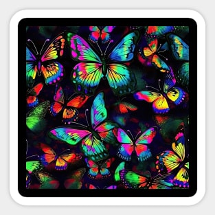 Neon Bright Butterflies Sticker